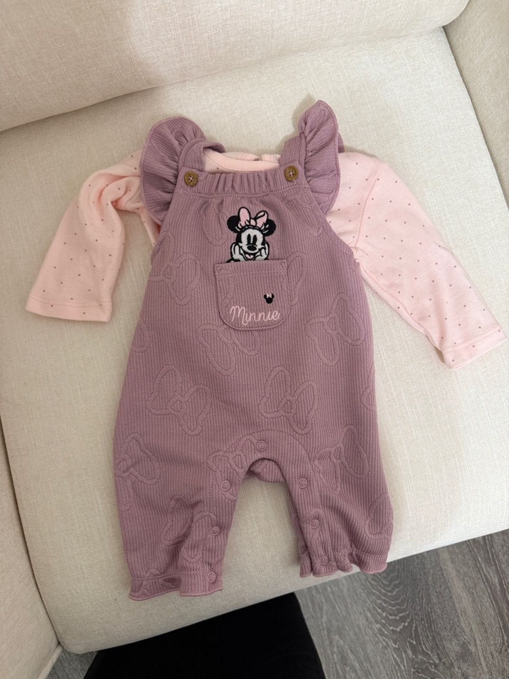 Disney Pink and Mauve Minnie Bow One-Piece
